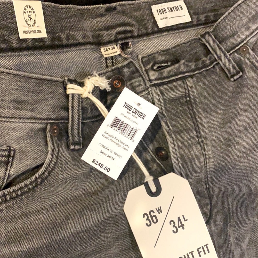 Never worn Todd Snyder grey jeans -with tags